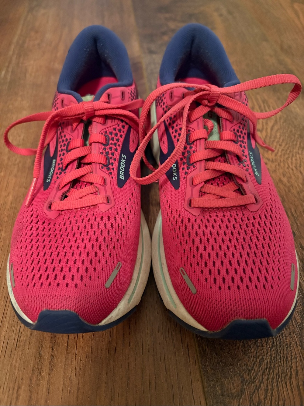 Brooks Ghost 14 Women's Running Sneakers in Hot Pink with Navy Trim